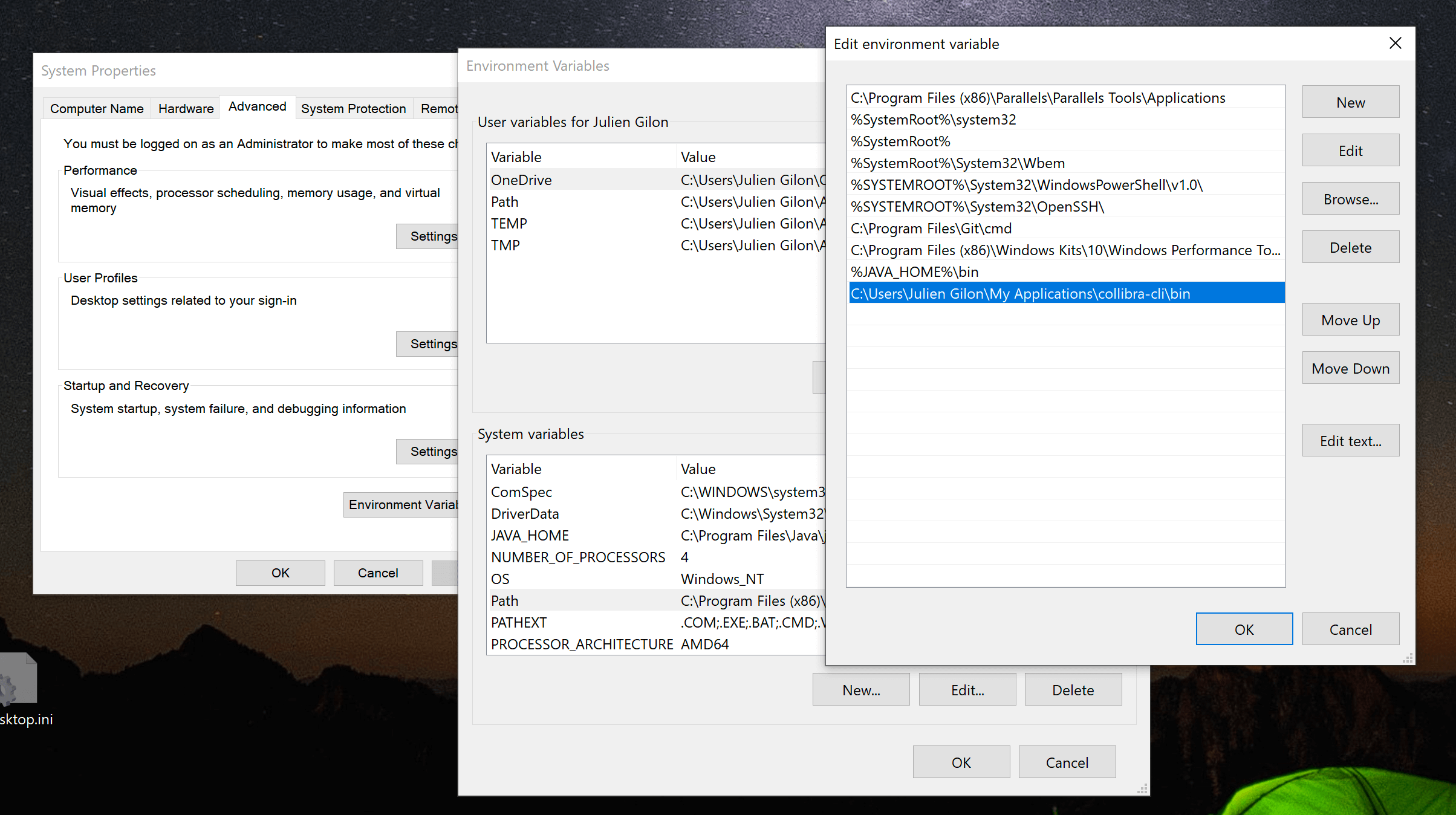 Setting up path in windows
