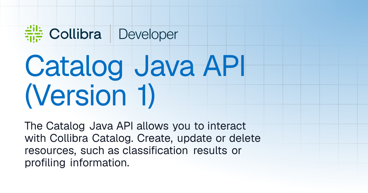 Catalog Java API (Version 1) | Workflows | Collibra Developer Portal
